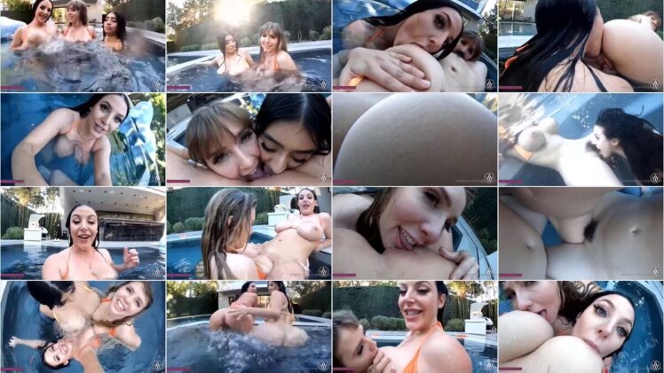Angela White, Violet Myers And Lena Paul Pool Scene