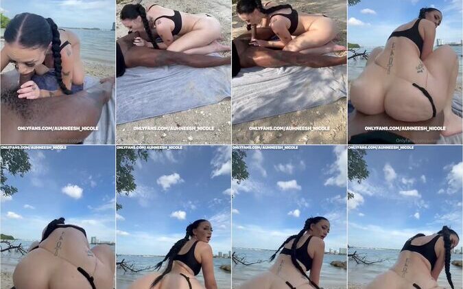 Auhneesh Nicole BBC Creampie On Public Beach