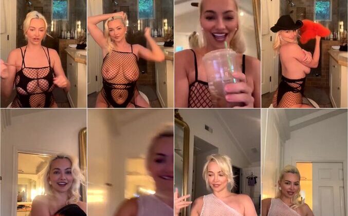 Lindsey Pelas Fishnet Fit Livestream Video