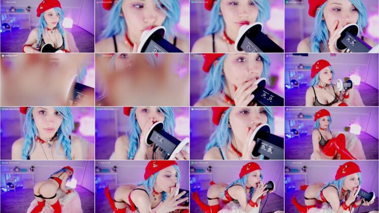 Cherry Crush Latex Tapping, Mouth Sounds and Gently Breathing in your Ears