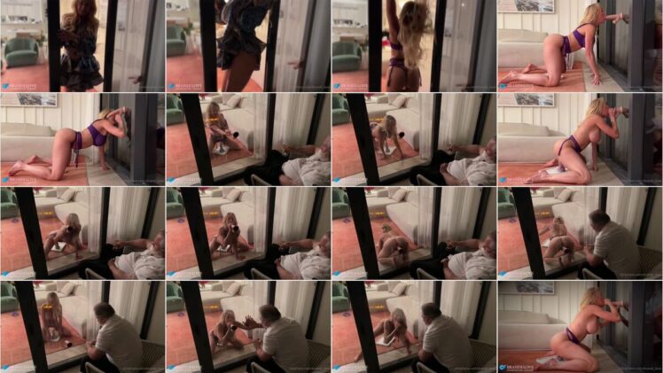 Brandi Love Teasing Husband Trough Glass